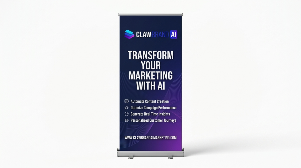 Retractable roll-up banner stand mockup